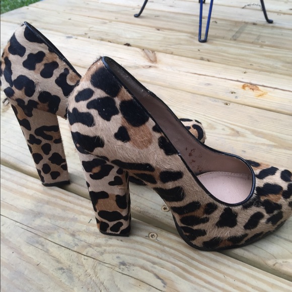 Steve Madden Real Fur Platform Heels Size 7.5M EUC - Picture 1 of 7